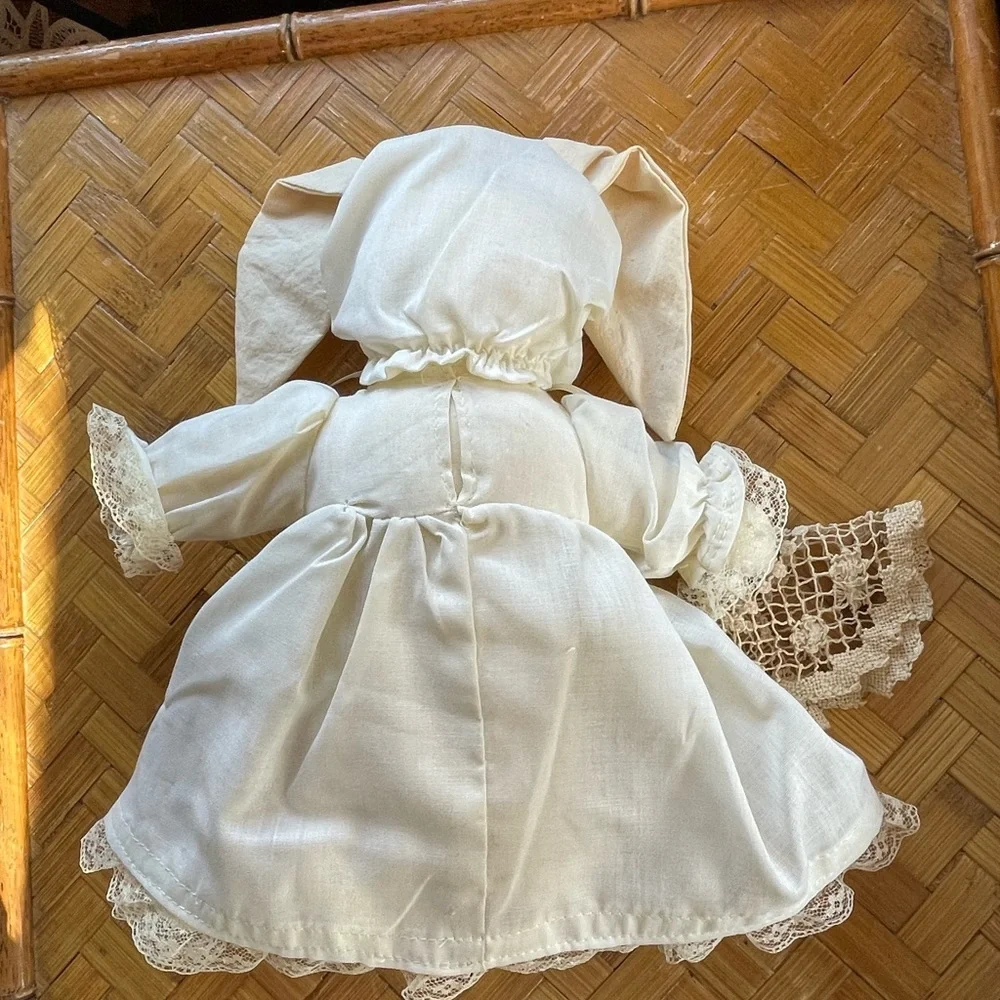 Folk art vintage bunny rag doll handmade - Picture 3 of 8